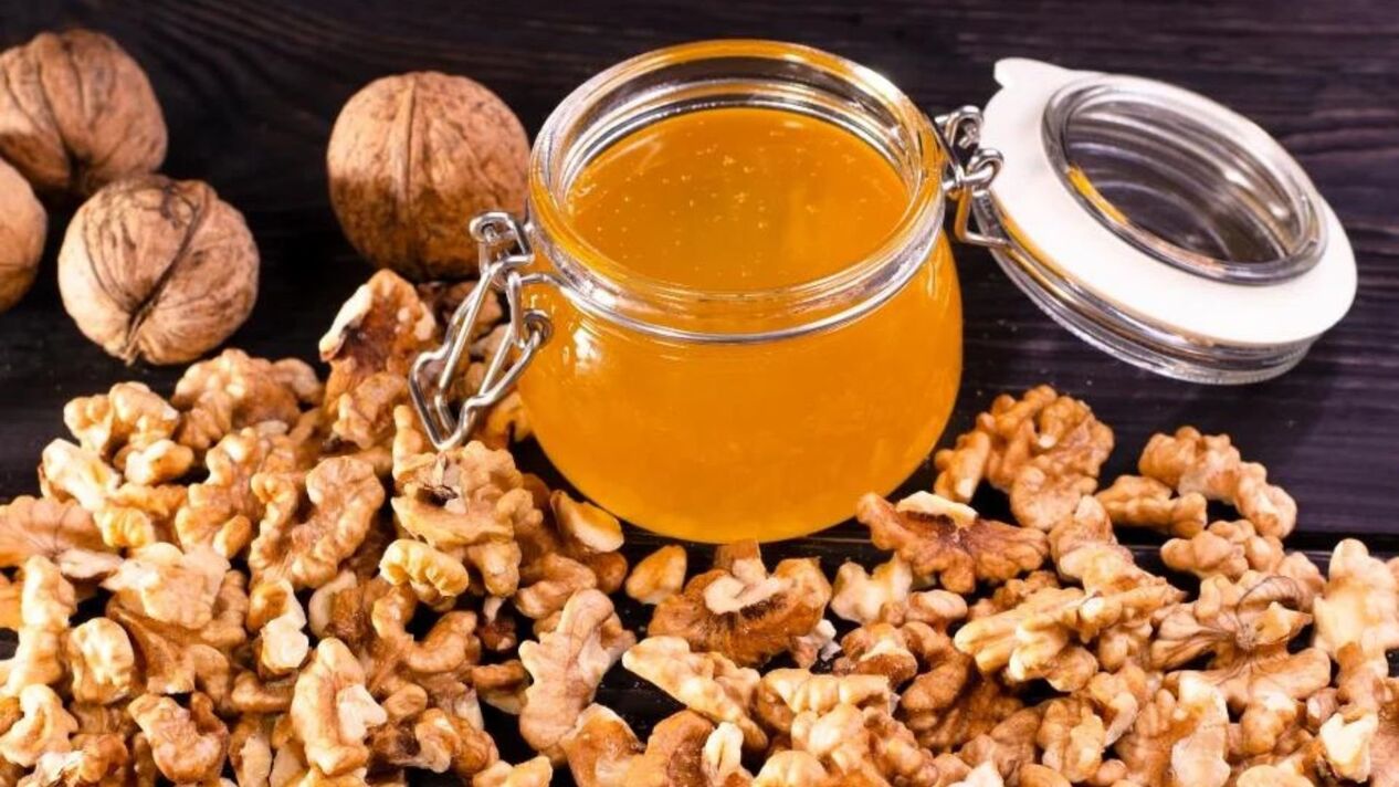 miel con nueces para restaurar la potencia